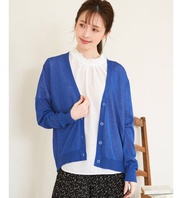 ikka「【洗濯機で洗える／接触冷感】針抜きシアーニットカーディガン【UVカット】」|その他|