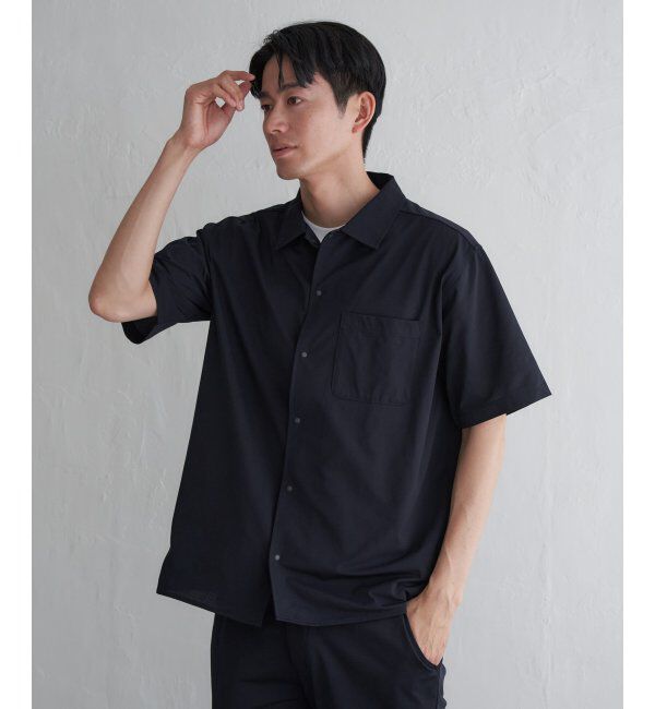 ikka「【吸水速乾／セットアップ対応】GOKU楽AIRレギュラーシャツ」|シャツ・ブラウス|ネイビーブルー