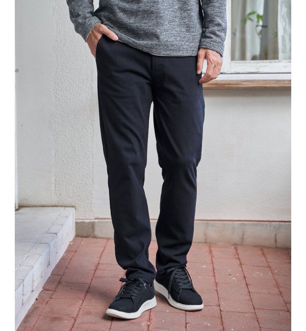 ikka「GOKU楽パンツ EASY STRETCH 起毛チェック5P」|その他|ネイビーブルー