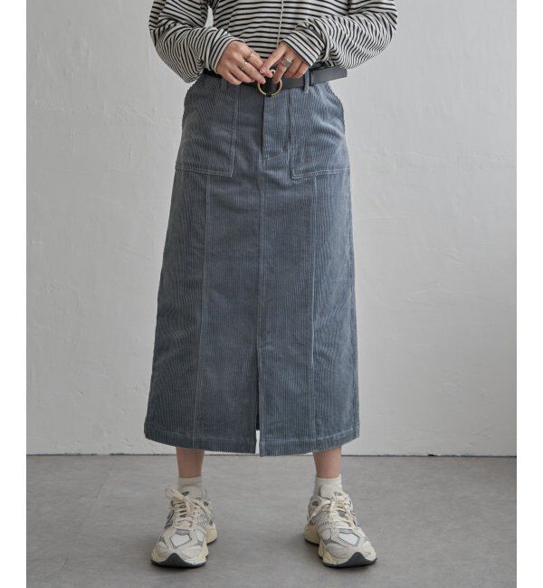 Lbc with Life「コーデュロイIラインスカート」|スカート|ブルー