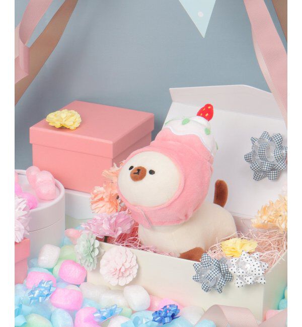 Lbc with Life「PLUFFY かぶりもの イチゴショートケーキ」|クッション・クッションカバー|ピンク