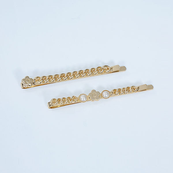 MARY QUANT「メタルチェーン ヘアピンセット」|ヘアゴム・シュシュ|ゴールド