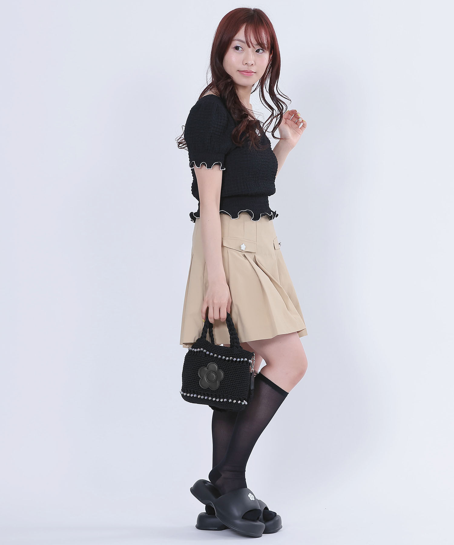 MARY QUANT「オーロラビーズクロッシェ 2WAYミニトート」|トートバッグ|