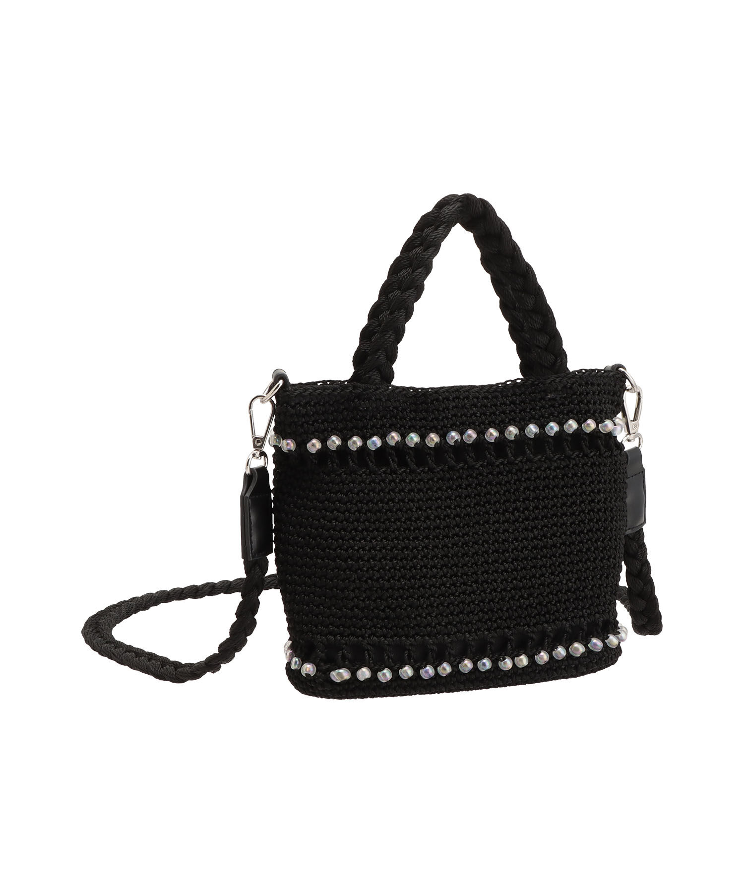 MARY QUANT「オーロラビーズクロッシェ 2WAYミニトート」|トートバッグ|