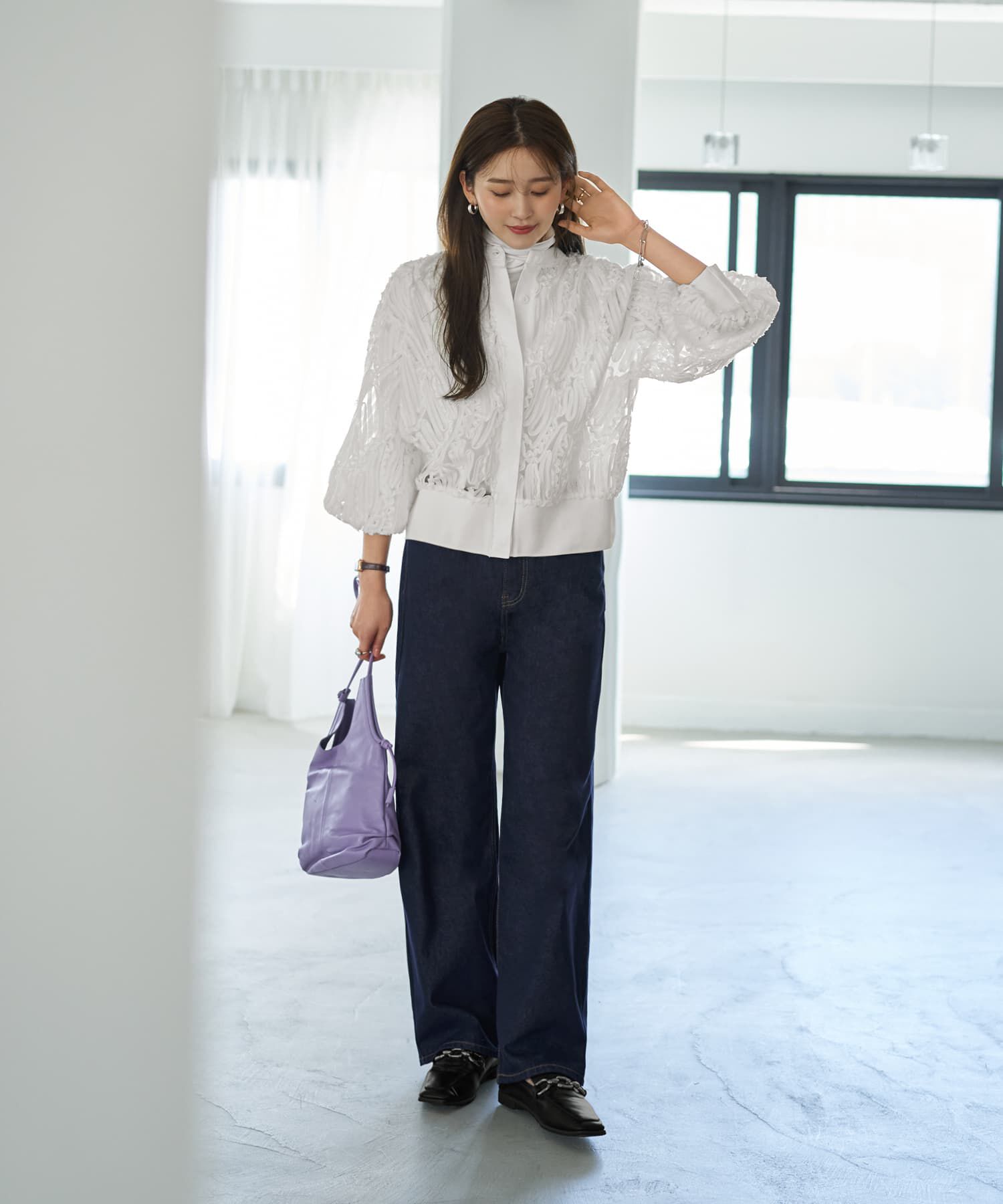 STYLE DELI「【LUXE】チュールにデコレーションカーディガン」|カーディガン|