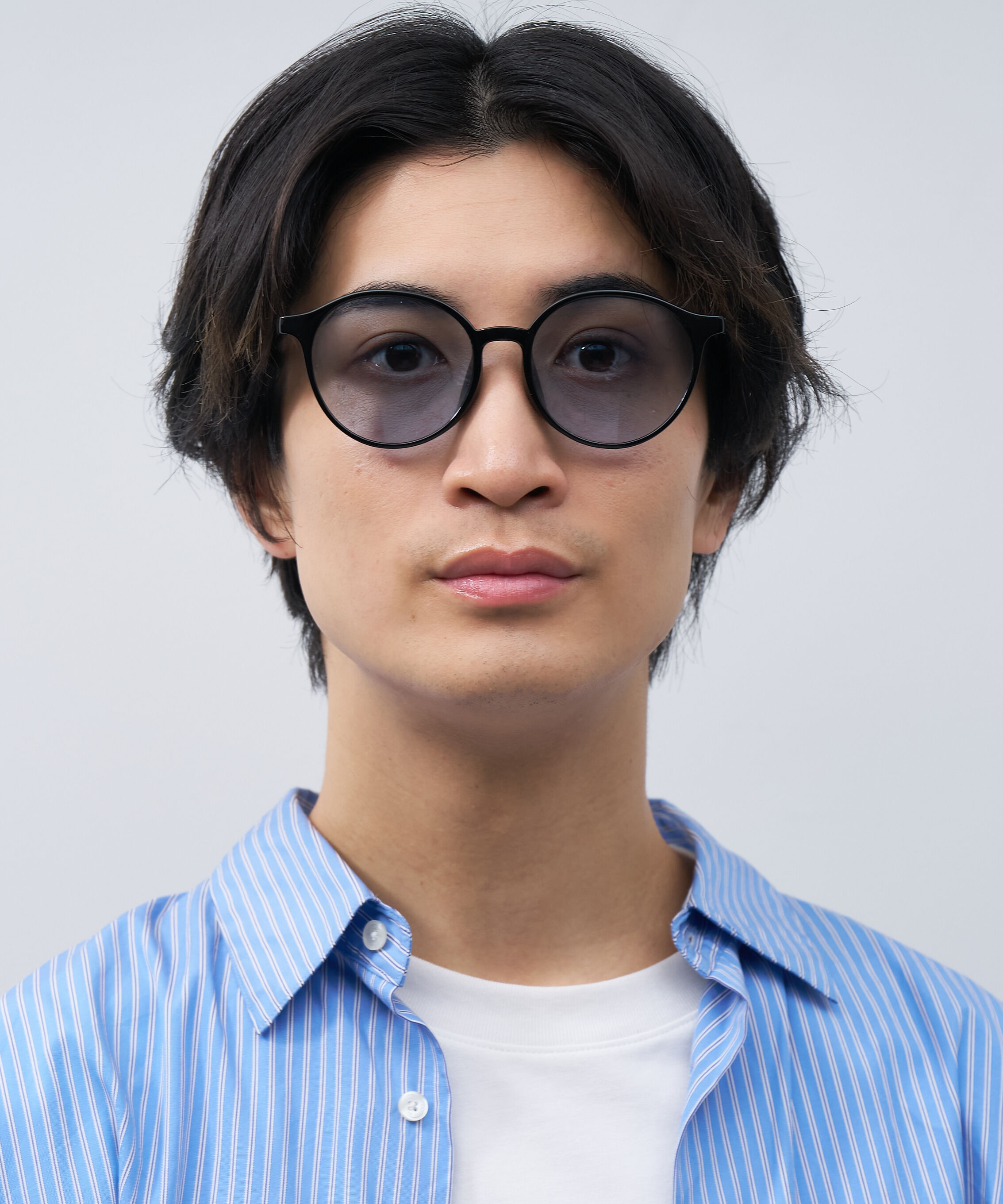  「ボストン型 サングラス｜クリア 黒縁 ライトカラー COLOR SUNGLASSES UVカット 紫外線対策 」|サングラス|