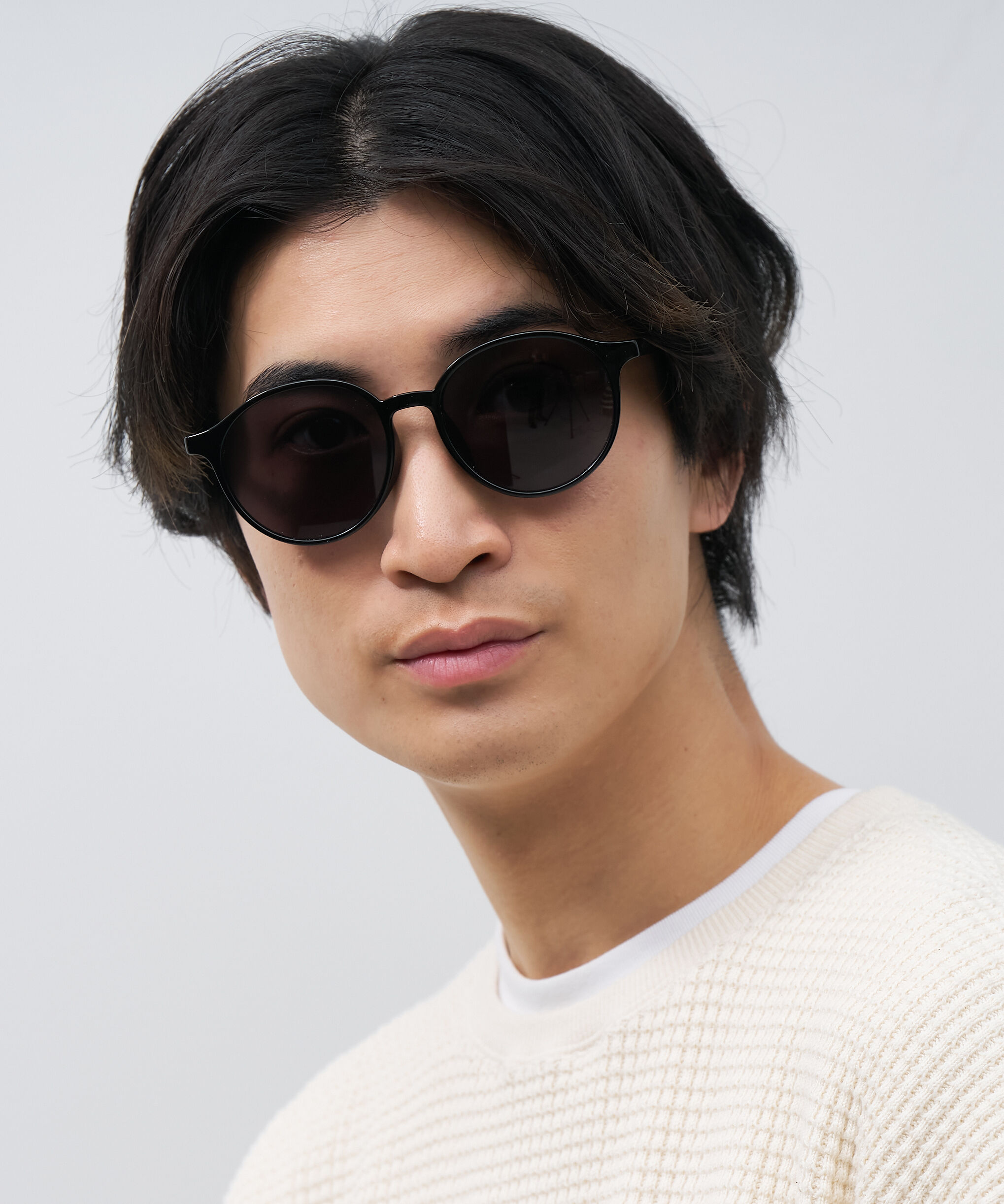  「ボストン型 サングラス｜クリア 黒縁 ライトカラー COLOR SUNGLASSES UVカット 紫外線対策 」|サングラス|