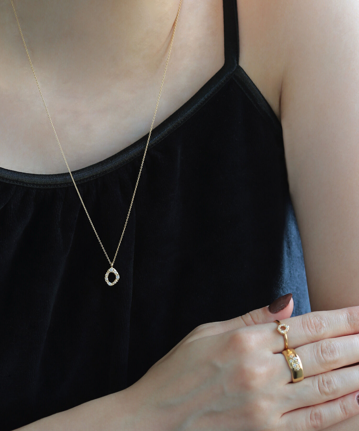  「silver925 パヴェフレーム ミドルネックレス（ニッケルフリー）」|ネックレス|