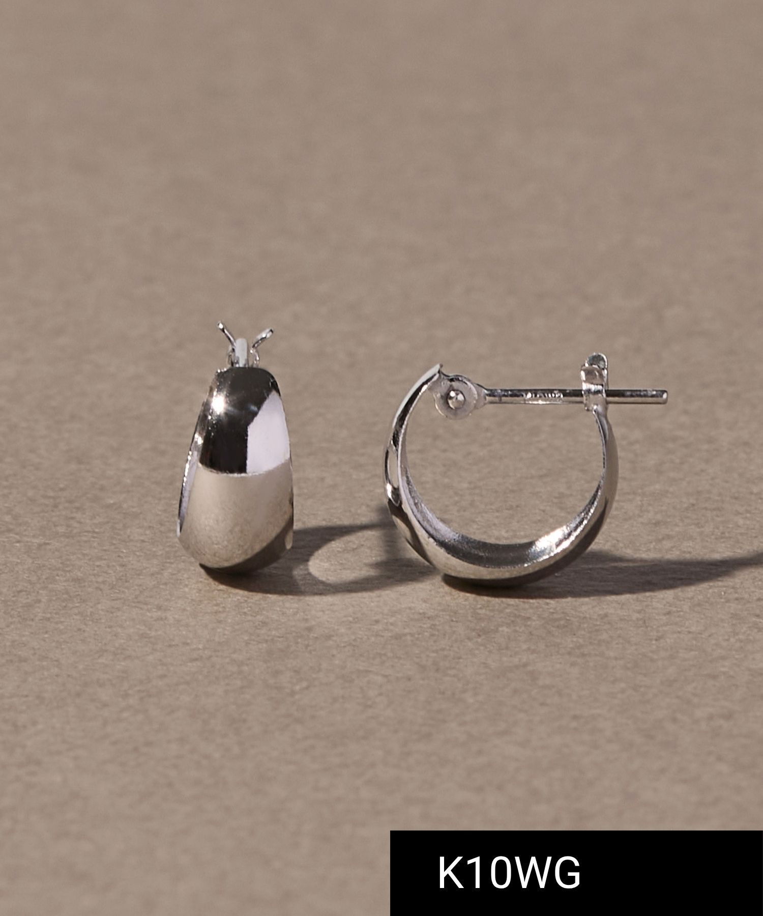 JUPITER「【K10】プランプフープピアス/ユニセックス/シルバー」|ピアス|ホワイトゴールド