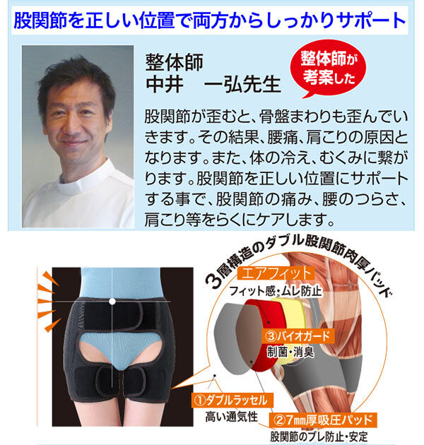 BACKYARD FAMILY「股関節ベルト 通販 デラックス股関節ベルト 両足用 股関節 サポーター ベルト 男女兼用 腰」|その他|
