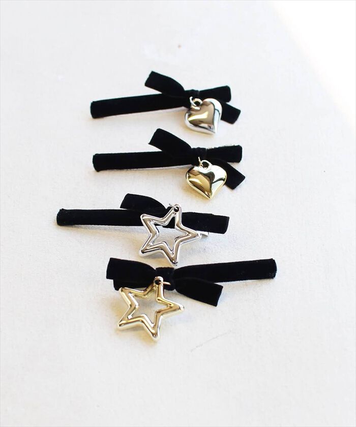 BACKYARD FAMILY「黒リボン ヘアクリップ 通販 ヘア クリップ ヘアピン 髪飾り 髪留め キッズ 女の子 子供」|その他|