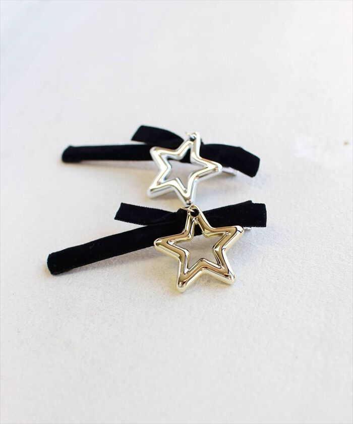 BACKYARD FAMILY「黒リボン ヘアクリップ 通販 ヘア クリップ ヘアピン 髪飾り 髪留め キッズ 女の子 子供」|その他|