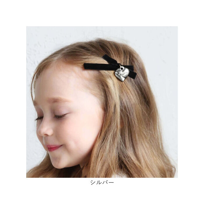 BACKYARD FAMILY「黒リボン ヘアクリップ 通販 ヘア クリップ ヘアピン 髪飾り 髪留め キッズ 女の子 子供」|その他|