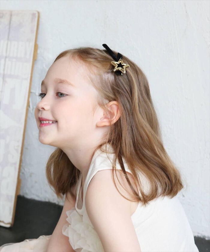 BACKYARD FAMILY「黒リボン ヘアクリップ 通販 ヘア クリップ ヘアピン 髪飾り 髪留め キッズ 女の子 子供」|その他|