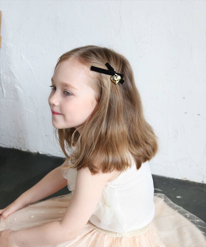 BACKYARD FAMILY「黒リボン ヘアクリップ 通販 ヘア クリップ ヘアピン 髪飾り 髪留め キッズ 女の子 子供」|その他|