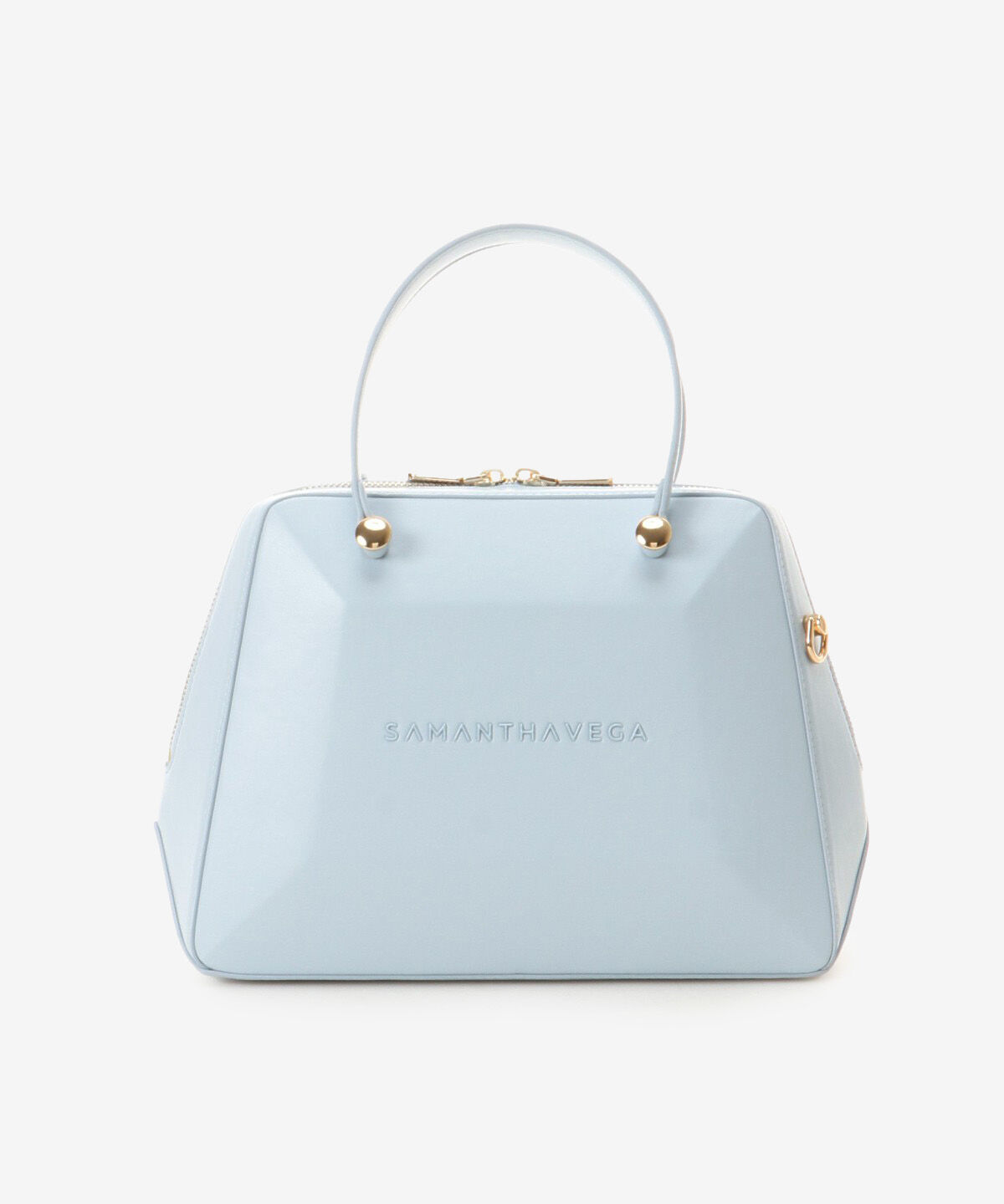 Samantha Vega「スクエアストーントートバッグ」|ハンドバッグ|ライトブルー