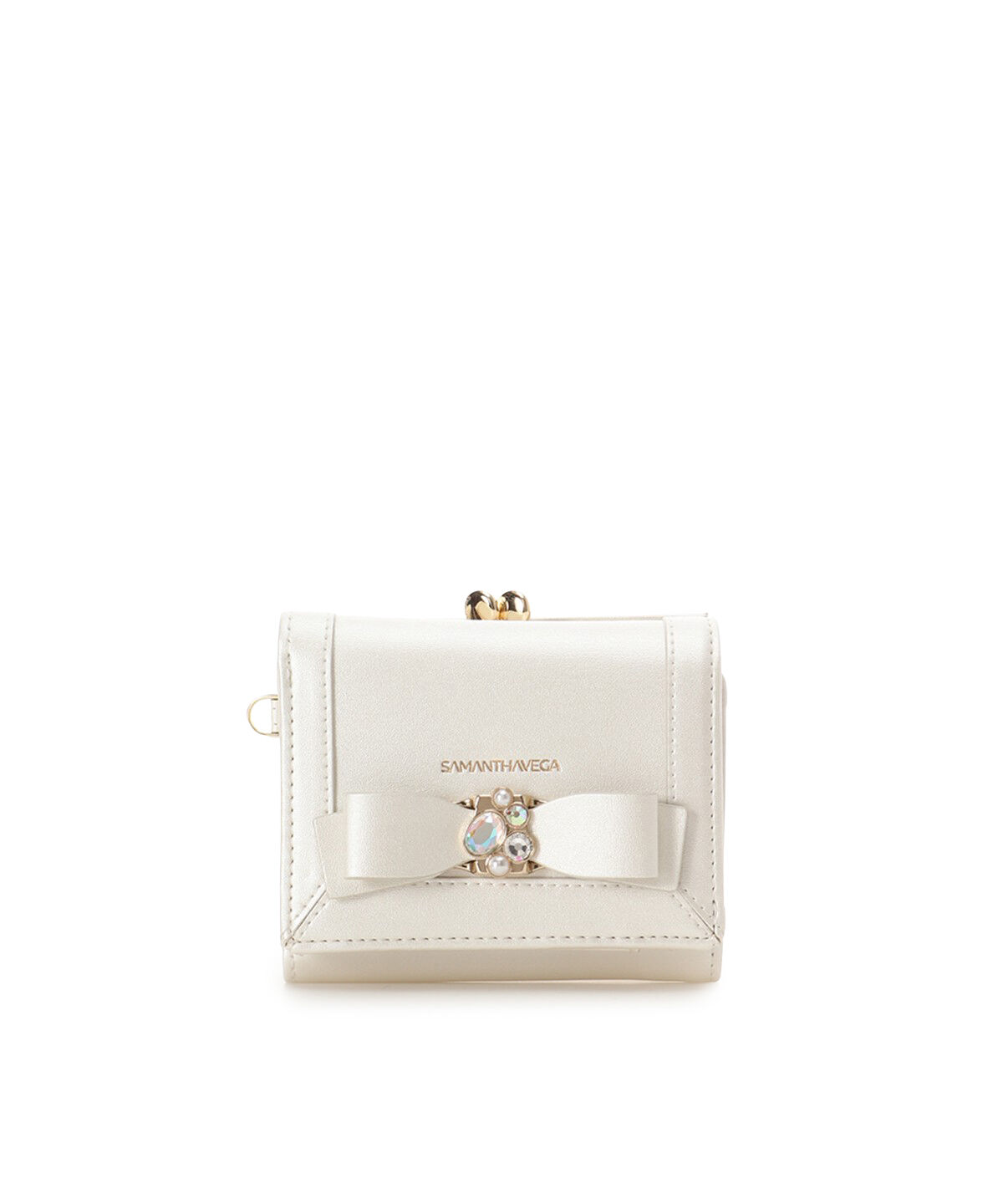 Samantha Vega「[Holiday Collection]パールカラージュエルリボン折財布」|財布|ホワイト
