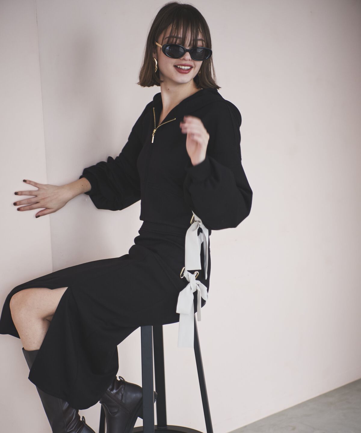 アンドクチュール「ダンボールポンチパーカーセットアップ」|ワンピース|