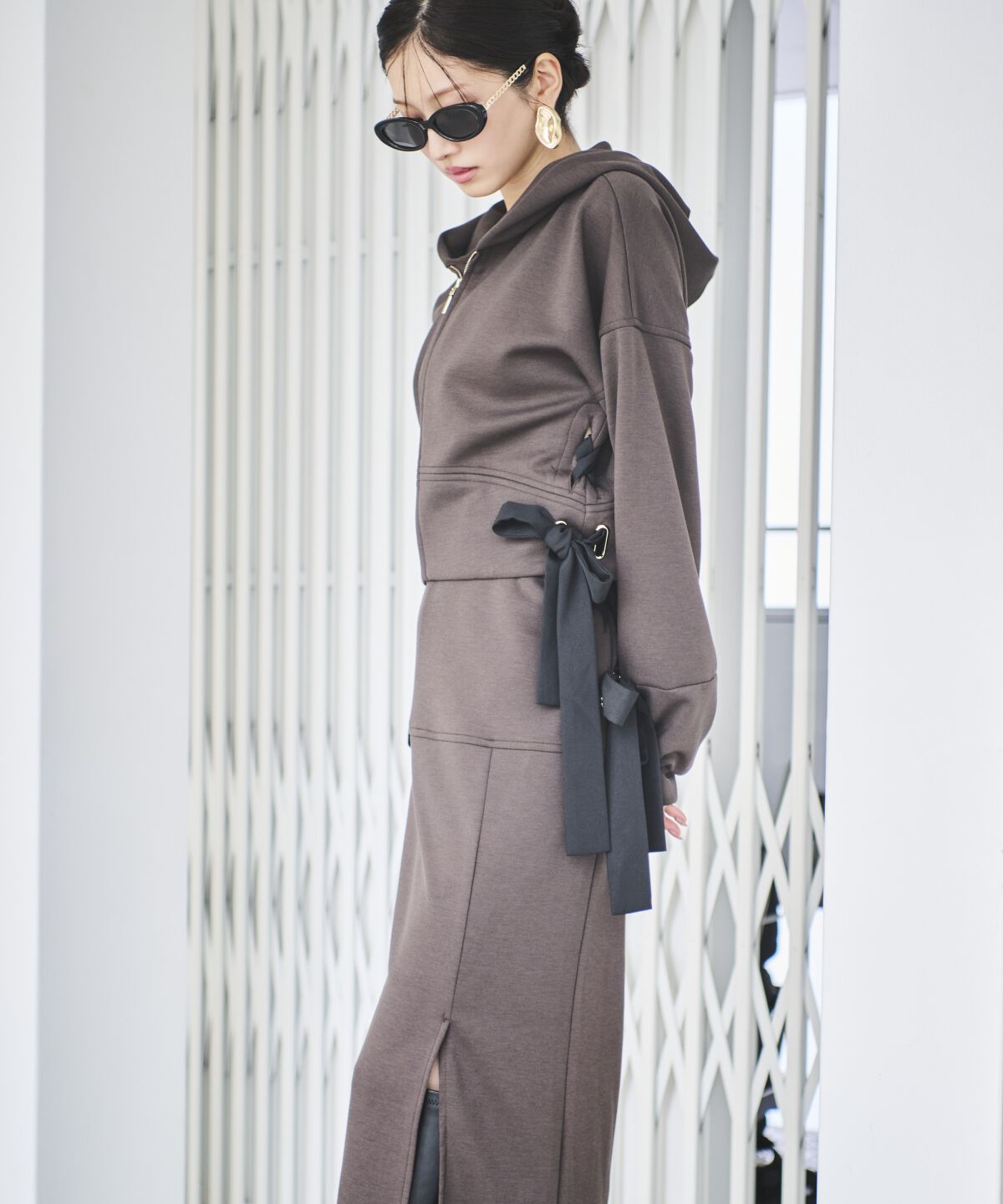 アンドクチュール「ダンボールポンチパーカーセットアップ」|ワンピース|