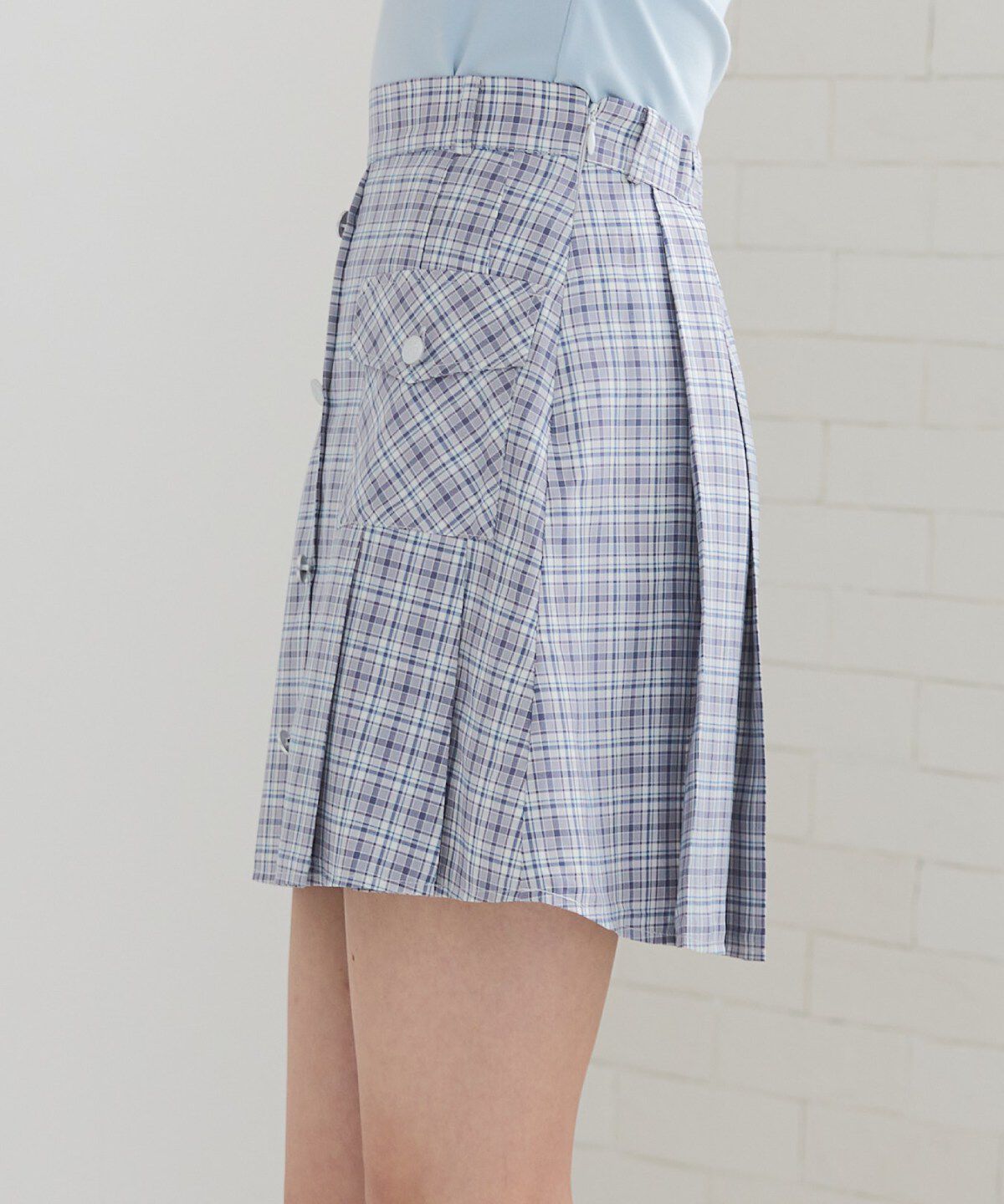 REDYAZEL「フロントボタンチェックミニスカート」|フレア|