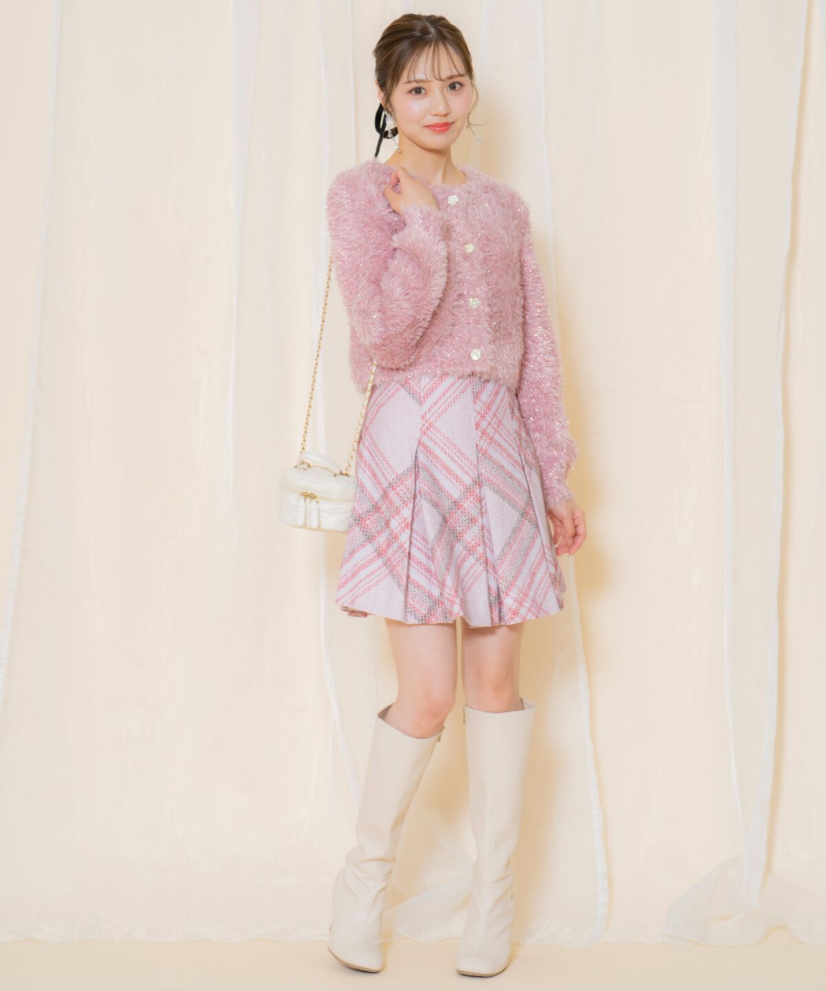 WILLSELECTION「ツイードチェックタックミニスカート」|スカート|