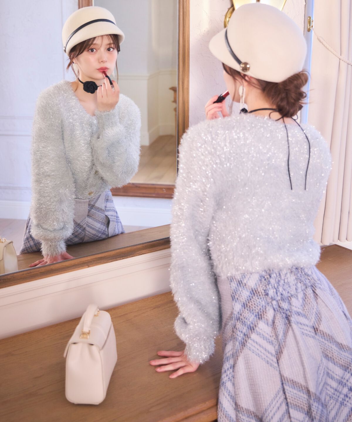 WILLSELECTION「ツイードチェックタックミニスカート」|スカート|