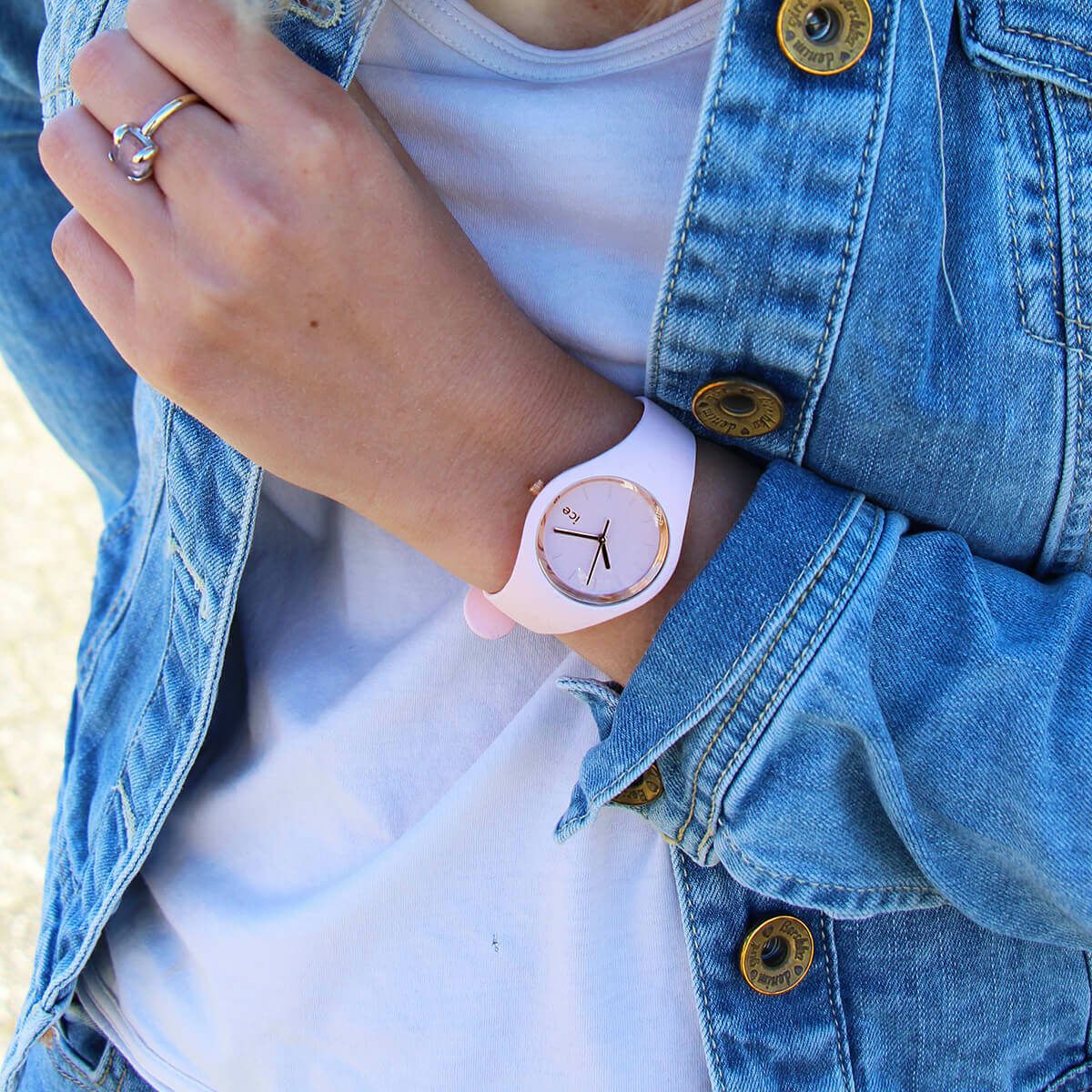 ICE-WATCH「〈ICE WATCH(ｱｲｽｳｫｯﾁ)〉ICE glam pastel ﾋﾟﾝｸﾚﾃﾞｲ ｽﾓｰﾙ」|腕時計|PINK