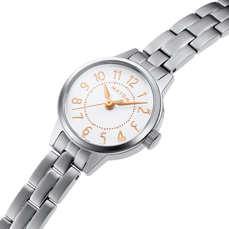 MATOW「〈MATOW (マトウ)〉Tsuki 清月 -せいげつ- / ﾗｳﾝﾄﾞ ｼﾙﾊﾞｰ ﾎﾜｲﾄ」|腕時計|