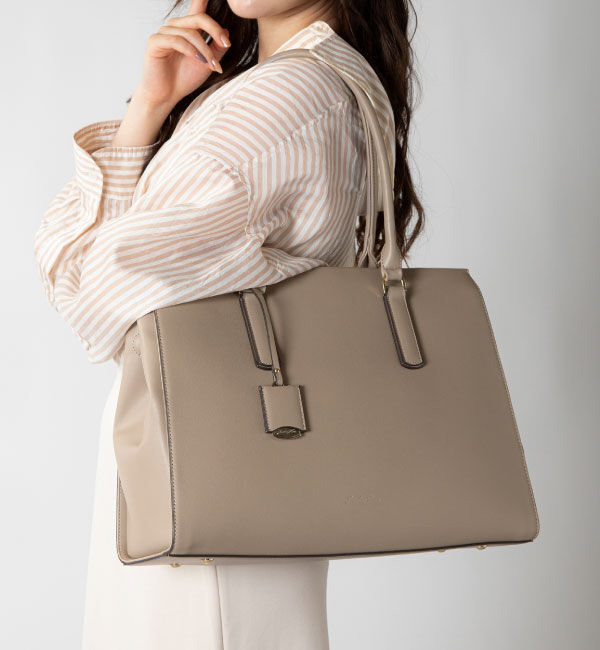 Jewelna Rose「Jewelna Rose OLバッグ エト トートバッグ 横型 A4サイズ 13.3インチPC収納 11931」|トートバッグ|ベージュ