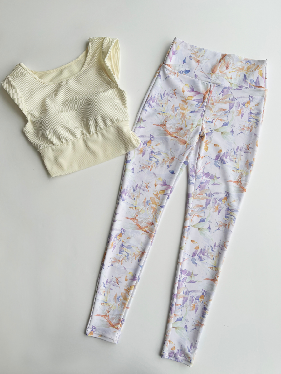 ALBOVE「エレガントリーフ柄フルレギンス」|ショーツ|