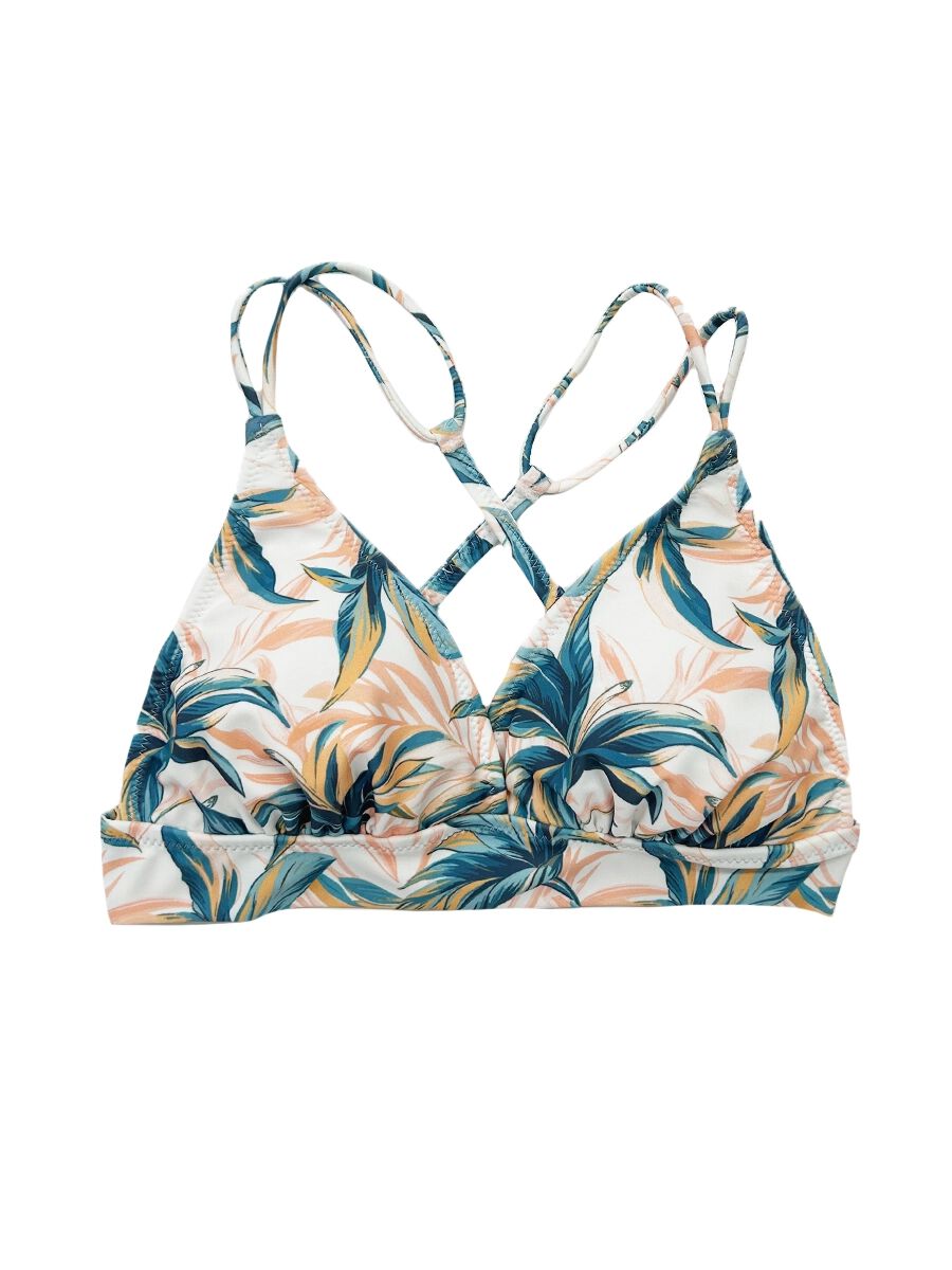 PEAK&PINE「トロピカルリーフ柄ショルダー三角ビキニ」|ビキニ|