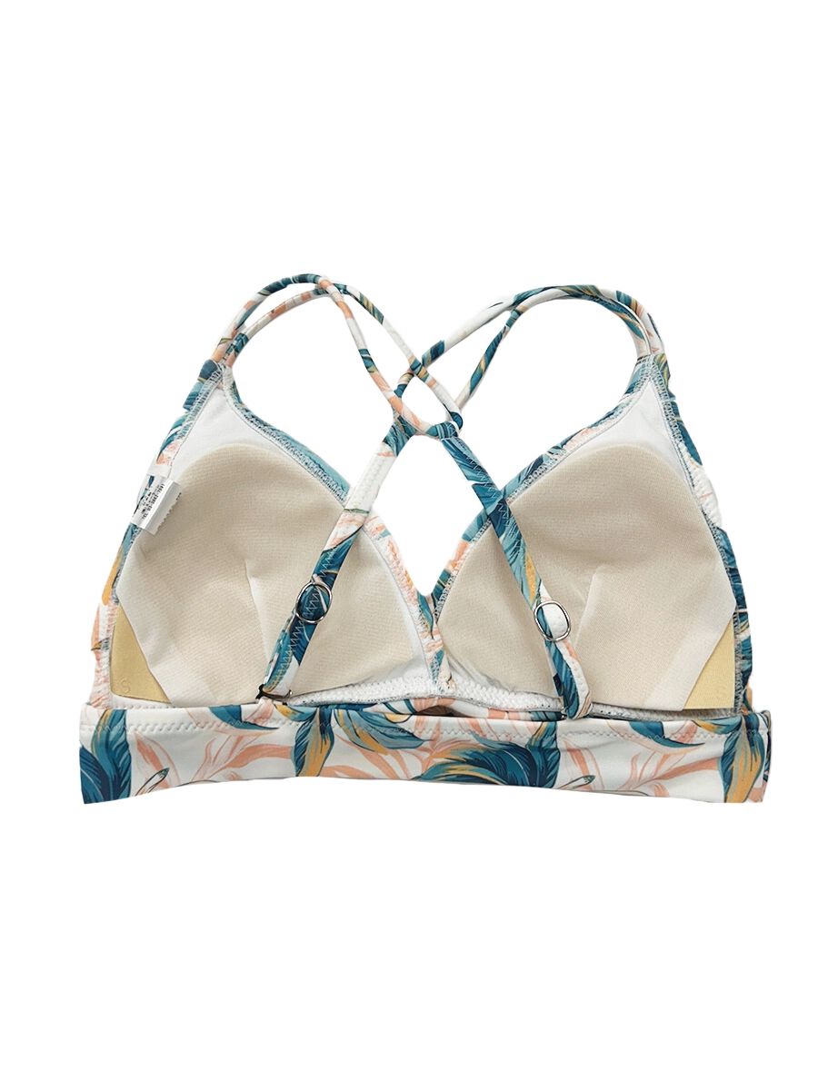 PEAK&PINE「トロピカルリーフ柄ショルダー三角ビキニ」|ビキニ|