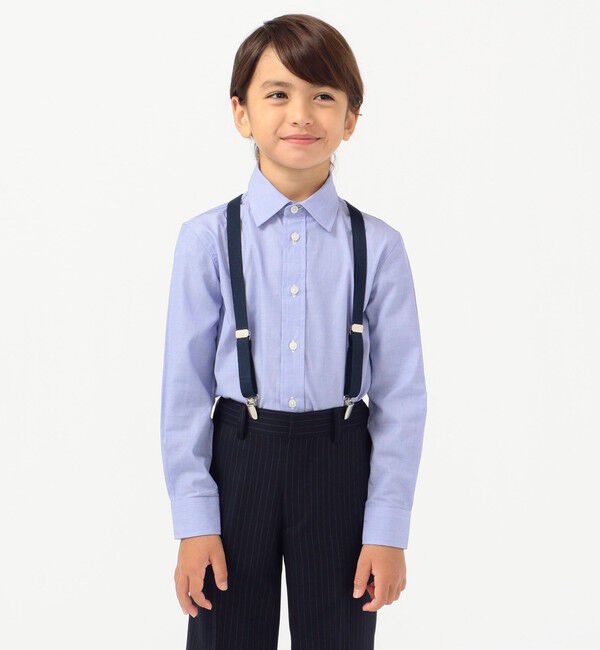 SHIPS KIDS「SHIPS KIDS:無地 レギュラーカラー シャツ(100～130cm)」|シャツ・ブラウス|ライトブルー