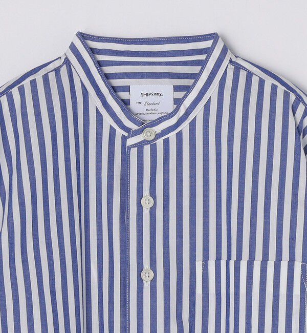 SHIPS any「SHIPS any:  STANDARD ストライプ バンドカラー シャツ<KIDS> 」|シャツ・ブラウス|