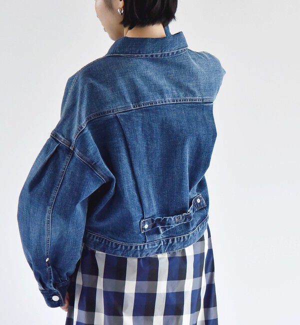 quaranciel「quaranciel:〈洗濯機可能〉ボリュームスリーブ ショート デニム ジャケット」|デニムジャケット|