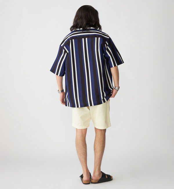 SHIPS「SHIPS:  ハニカム ストライプ オープンカラー シャツ」|シャツ・ブラウス|