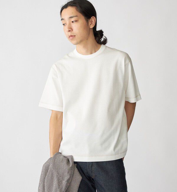 SHIPS「SHIPS: ハニカム メッシュ カラーステッチ Tシャツ」|Tシャツ・カットソー|