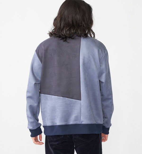 SHIPS「SHIPS:〈洗濯機可能〉パネル ポリエステル スエード ドッキング  ロングスリーブ Tシャツ」|プルオーバー|