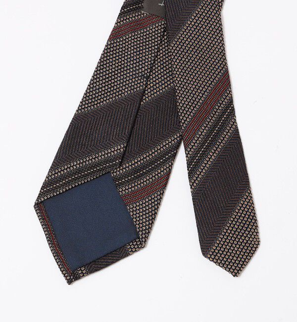 SHIPS「Puccini:  シルク ブークレ ストライプ ネクタイ」|ネクタイ・蝶ネクタイ|