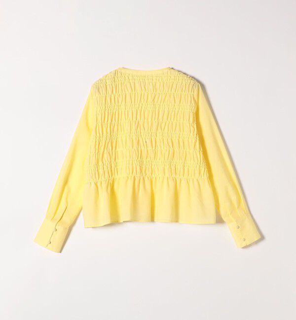 SHIPS any「SHIPS any:〈洗濯機可能〉シアー シャーリング プチフリル ペプラム ブラウス」|シャツ・ブラウス|