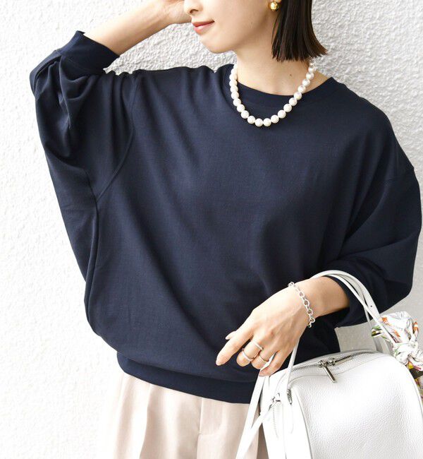 SHIPS for women「〈洗濯機可能〉DEPEND ドルマン カット プルオーバー」|Tシャツ・カットソー|ネイビー