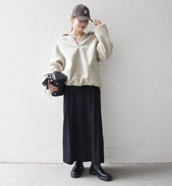 SHIPS any「《一部追加予約》SHIPS any:〈洗濯機可能〉ボア フリース ハーフジップ プルオーバー」|Tシャツ・カットソー|