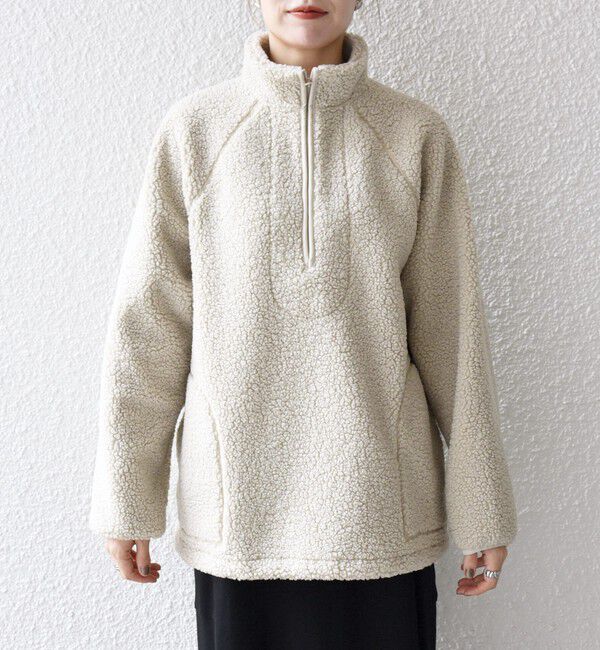 SHIPS any「《一部追加予約》SHIPS any:〈洗濯機可能〉ボア フリース ハーフジップ プルオーバー」|Tシャツ・カットソー|