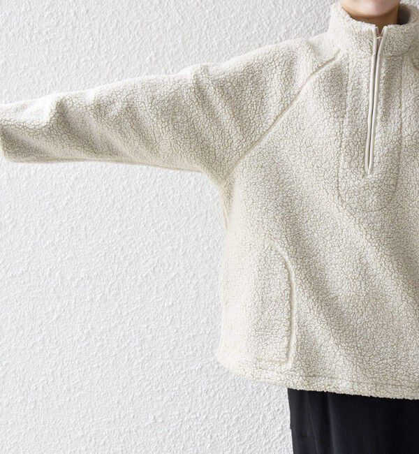 SHIPS any「《一部追加予約》SHIPS any:〈洗濯機可能〉ボア フリース ハーフジップ プルオーバー」|Tシャツ・カットソー|