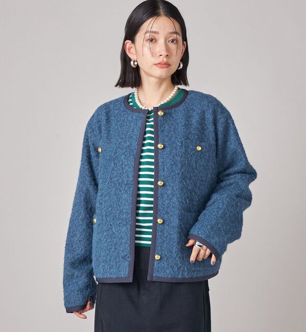 SHIPS for women「SHIPS NINE CASE: ノーカラー ジャケット」|ノーカラージャケット|