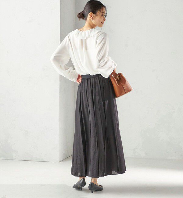 SHIPS for women「《予約》〈手洗い可能〉ジョーゼット フリル カラー ブラウス（セレモニー対応可）」|シャツ・ブラウス|