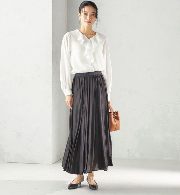 SHIPS for women「《予約》〈手洗い可能〉ジョーゼット フリル カラー ブラウス（セレモニー対応可）」|シャツ・ブラウス|