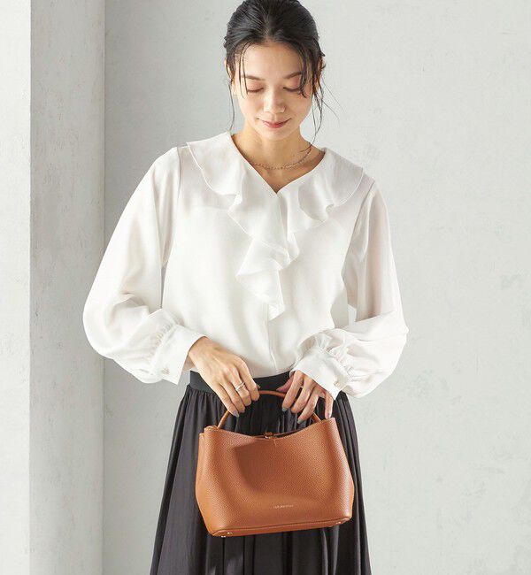 SHIPS for women「《予約》〈手洗い可能〉ジョーゼット フリル カラー ブラウス（セレモニー対応可）」|シャツ・ブラウス|