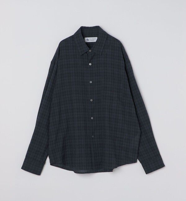 SHIPS「City Ambient Products: レギュラー ボイル チェック ロング スリーブ シャツ」|シャツ・ブラウス|ネイビー