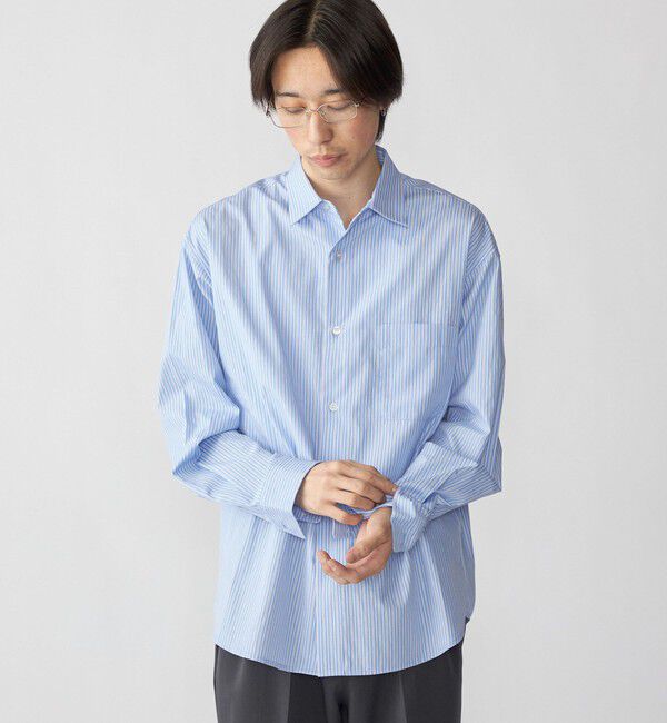 SHIPS「City Ambient Products: ブロード ストライプ チェック シャツ」|シャツ・ブラウス|ブルー